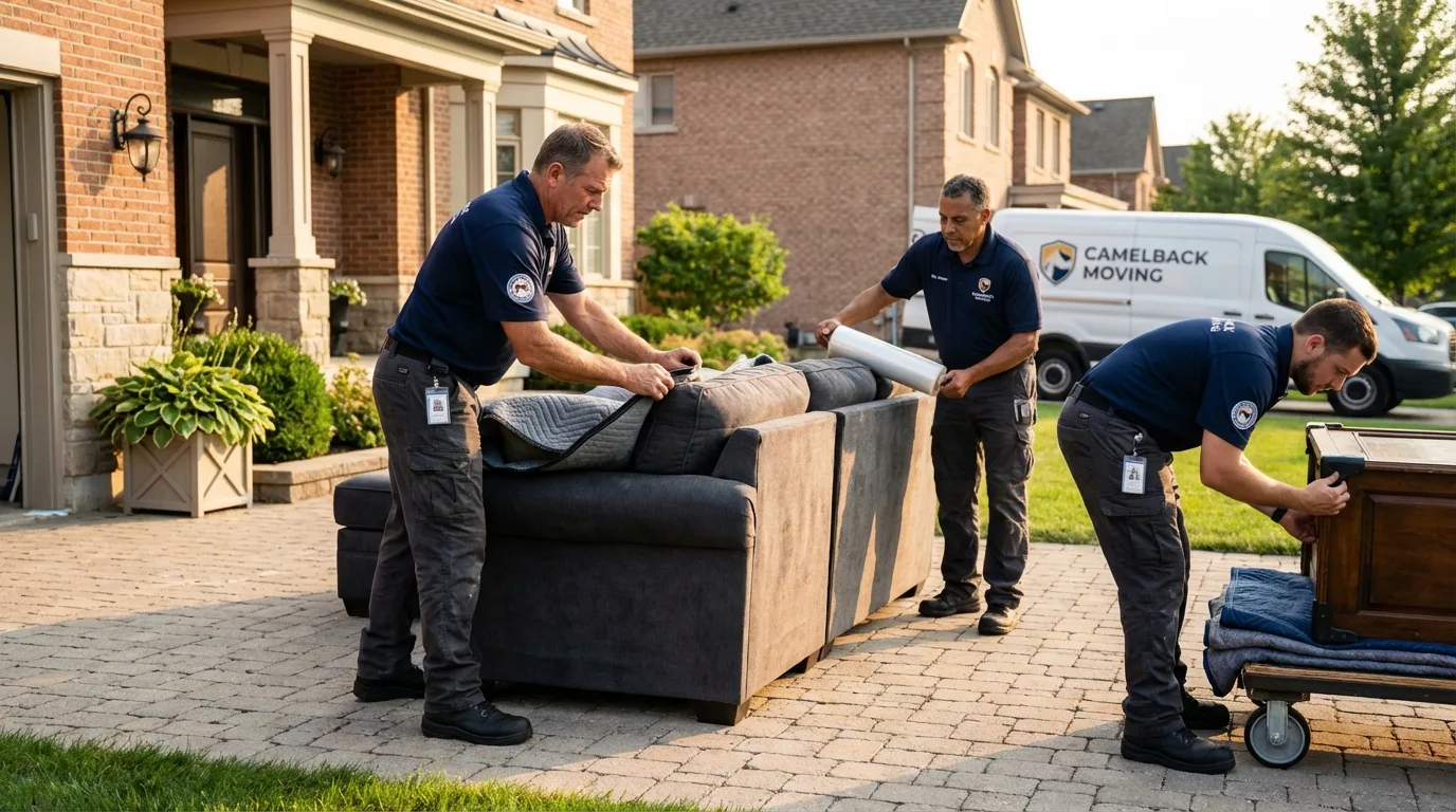Large estate moving crew wrapping furniture in Rockwood, TN