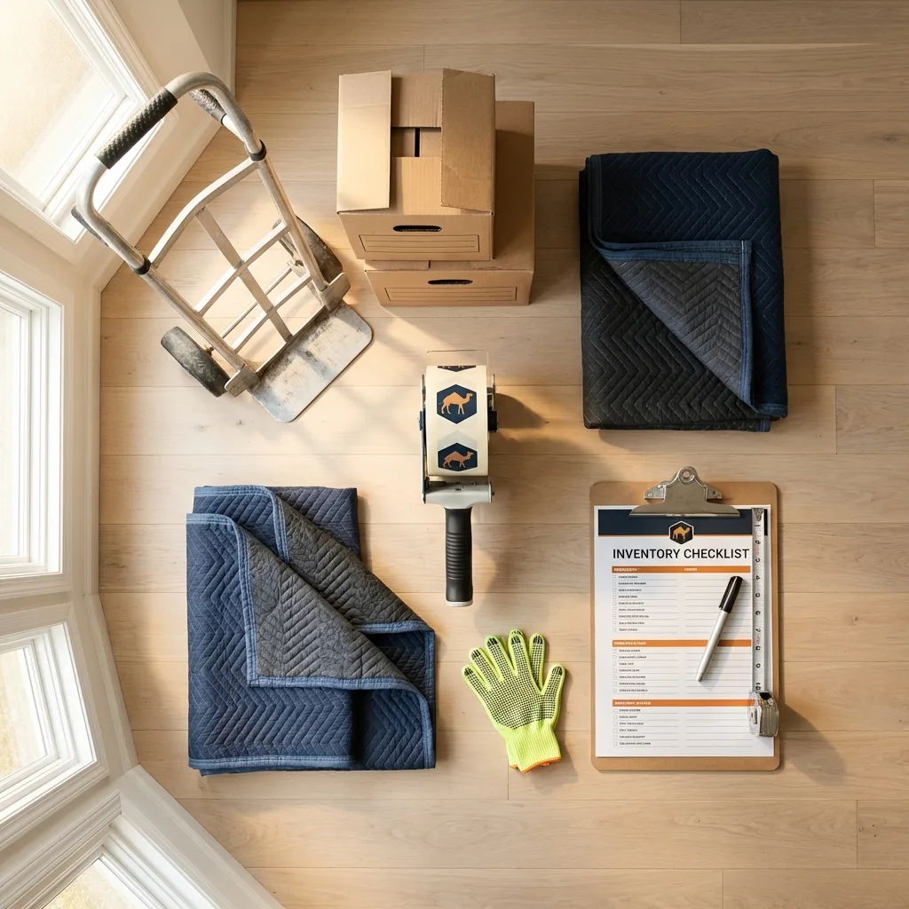 Professional moving supplies and packing materials layout for Rockwood residential relocations